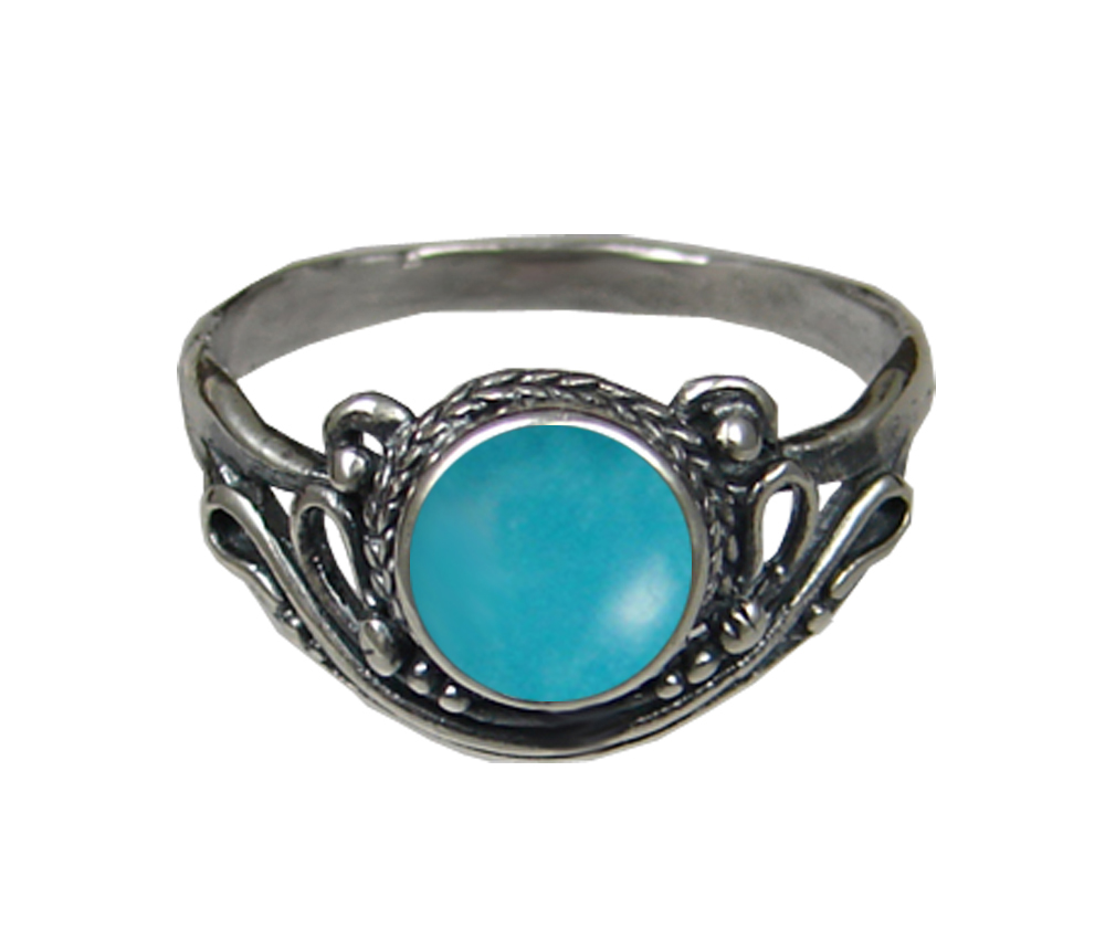 Sterling Silver Ring With Turquoise Size 10